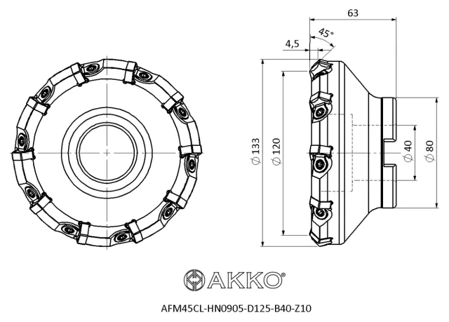 AFM45CL teknik çizim