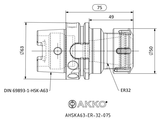 ISO 12164-1 / HSK TUTUCULAR teknik çizim