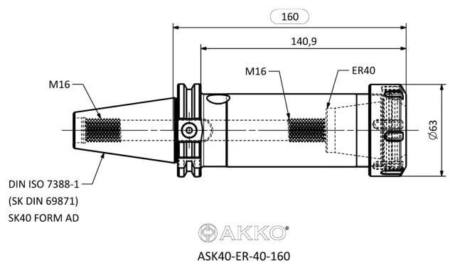 ASK40-ER teknik çizim