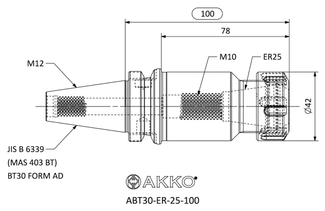 ABT30-ER teknik çizim