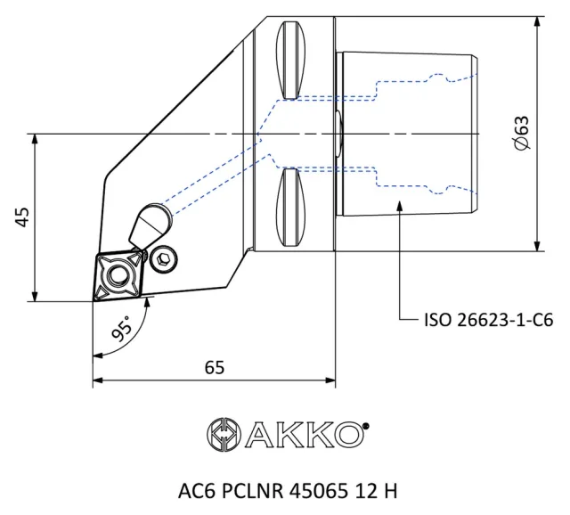 AC6 PCLNR 45065 12 H teknik çizim