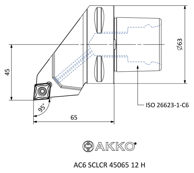 AC6 SCLCR 45065 12 H teknik çizim