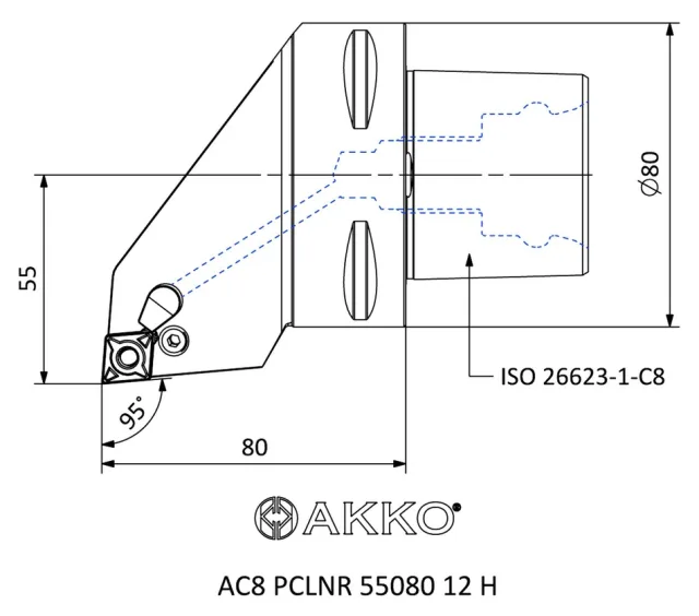 AC8 PCLNR 55080 12 H teknik çizim
