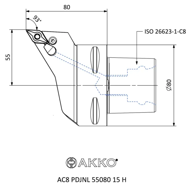 AC8 PDJNL 55080 15 H teknik çizim