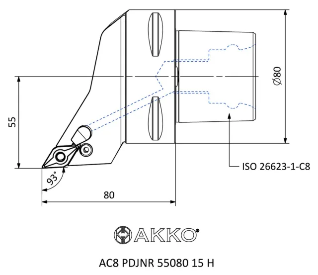 AC8 PDJNR 55080 15 H teknik çizim