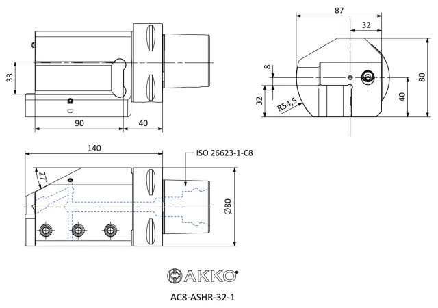 AC8-ASHR-3232-1-H teknik çizim