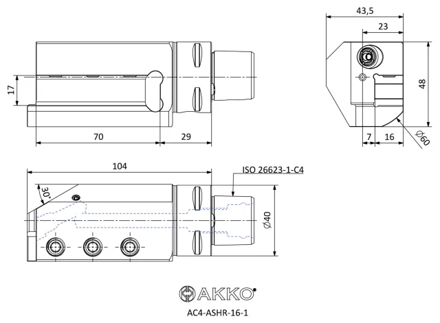 AC4-ASHR-1616-1-H teknik çizim